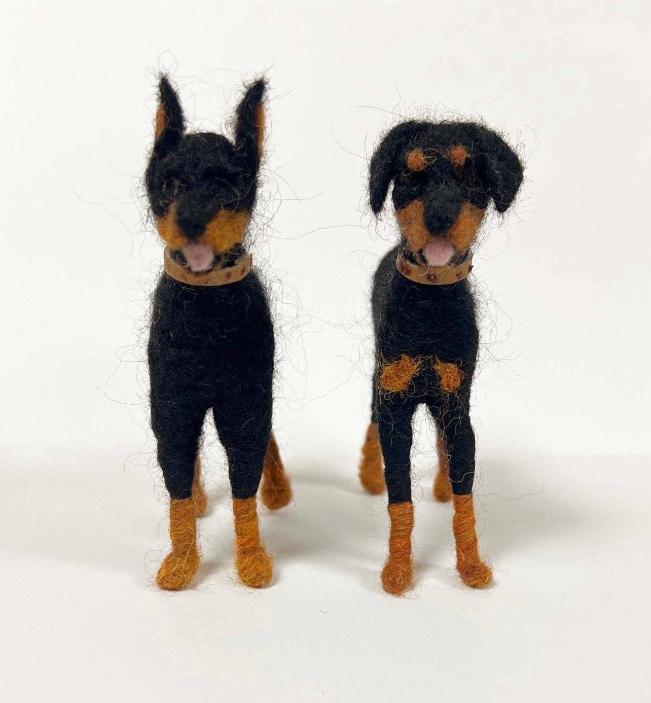 Doberman Pinscher Dog- Needle Felted Alpaca Wool Sculpture