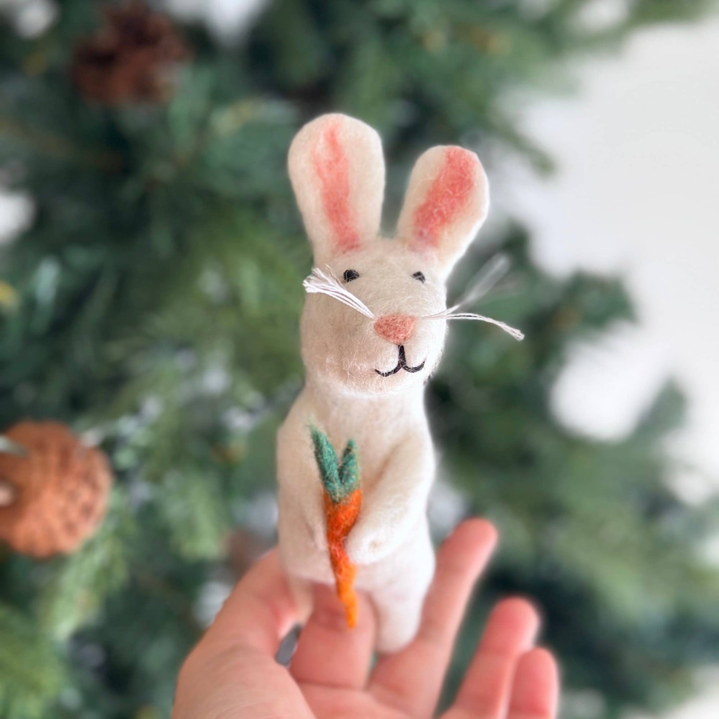 Wool Bunny Finger Puppet
