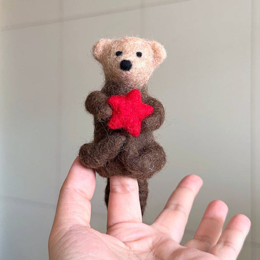 Sea Otter With Sea Star Finger Puppet