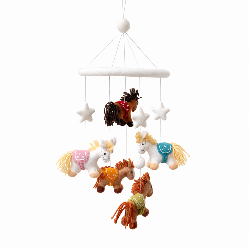 Felt Baby Mobile - Cute Pony - Jasper and Ruby Art