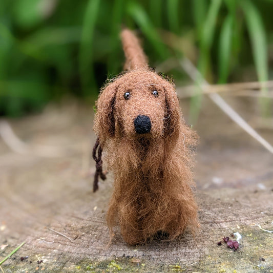 Irish setter dog needle felted wool sculpture