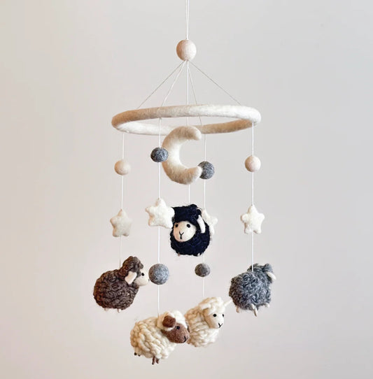 Felt Baby Mobile - Fluffy Sheep