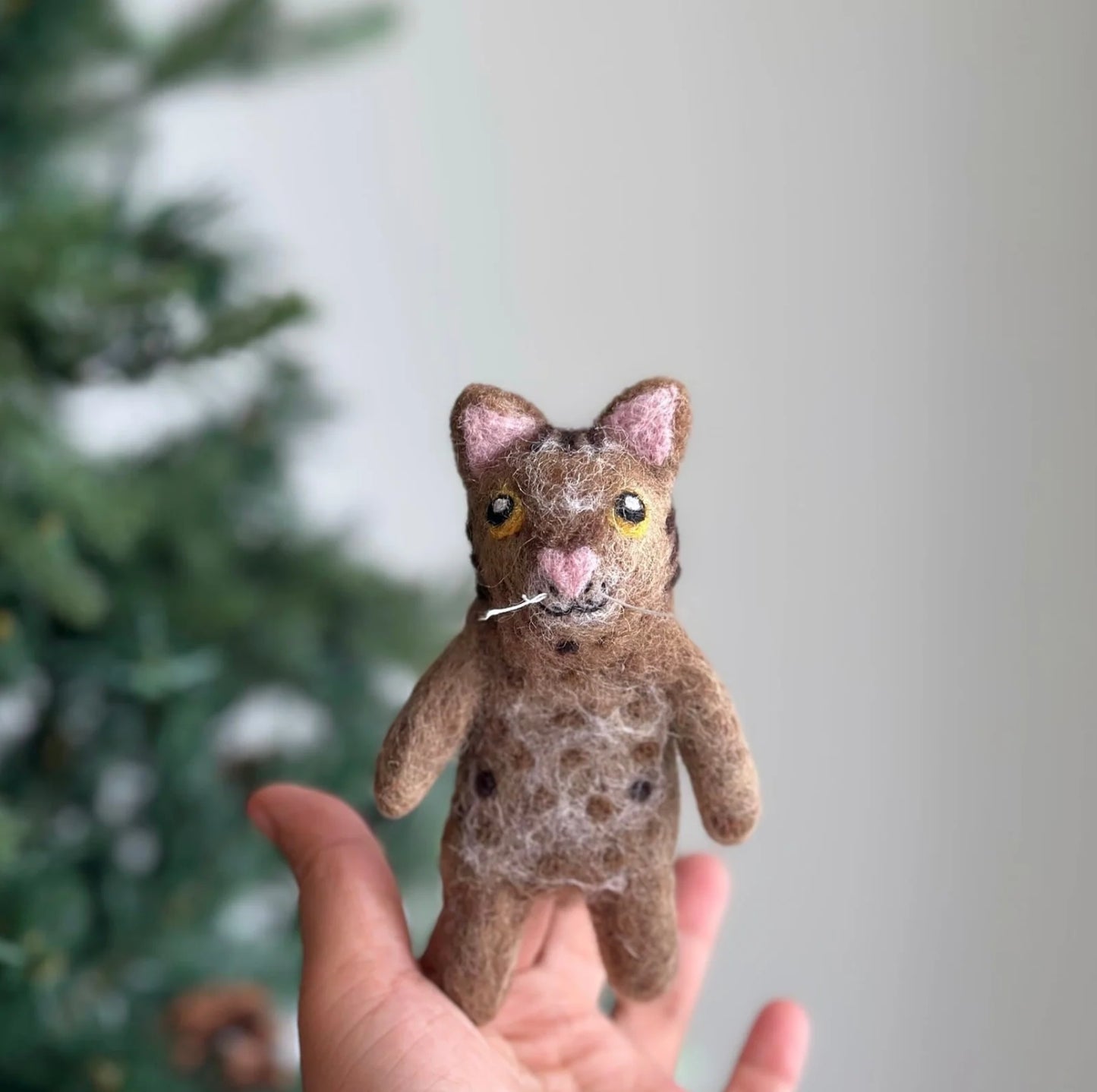 Handcrafted Wool Cat Finger Puppets