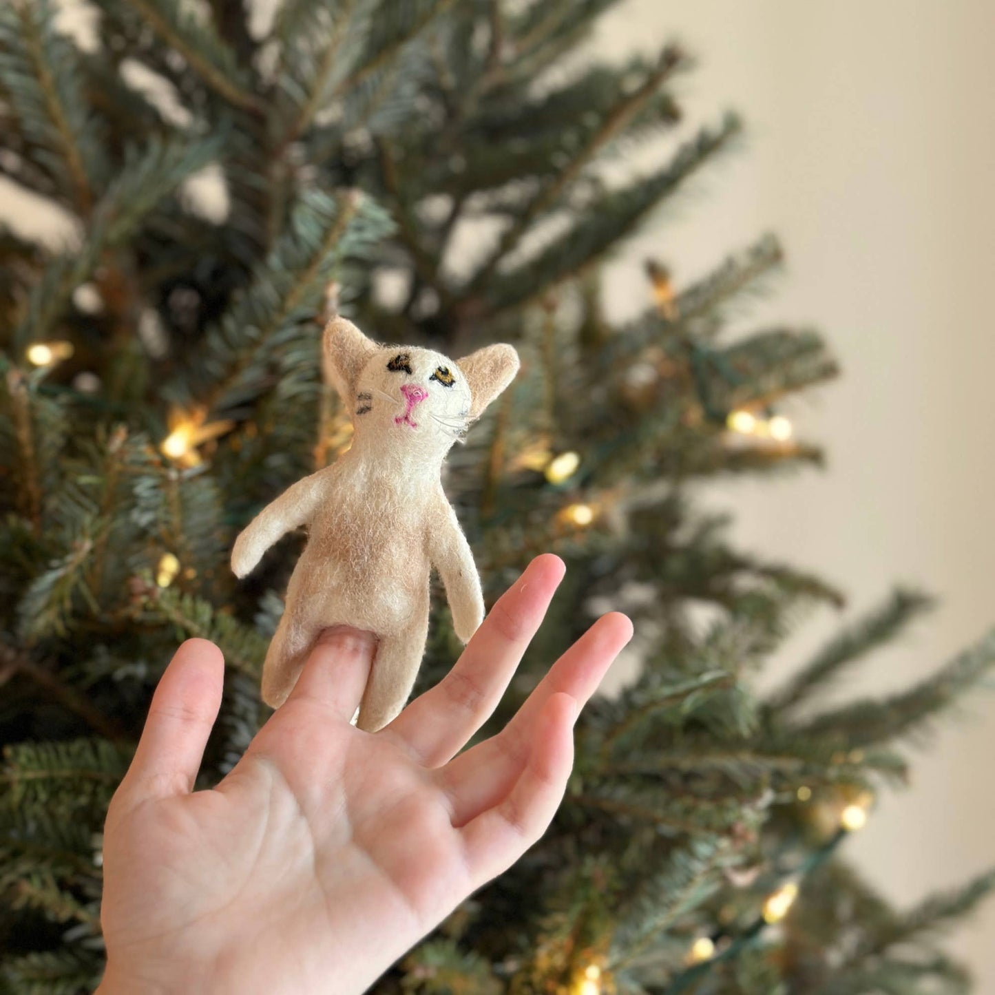 abyssinian cat wool finger puppet jasper and ruby