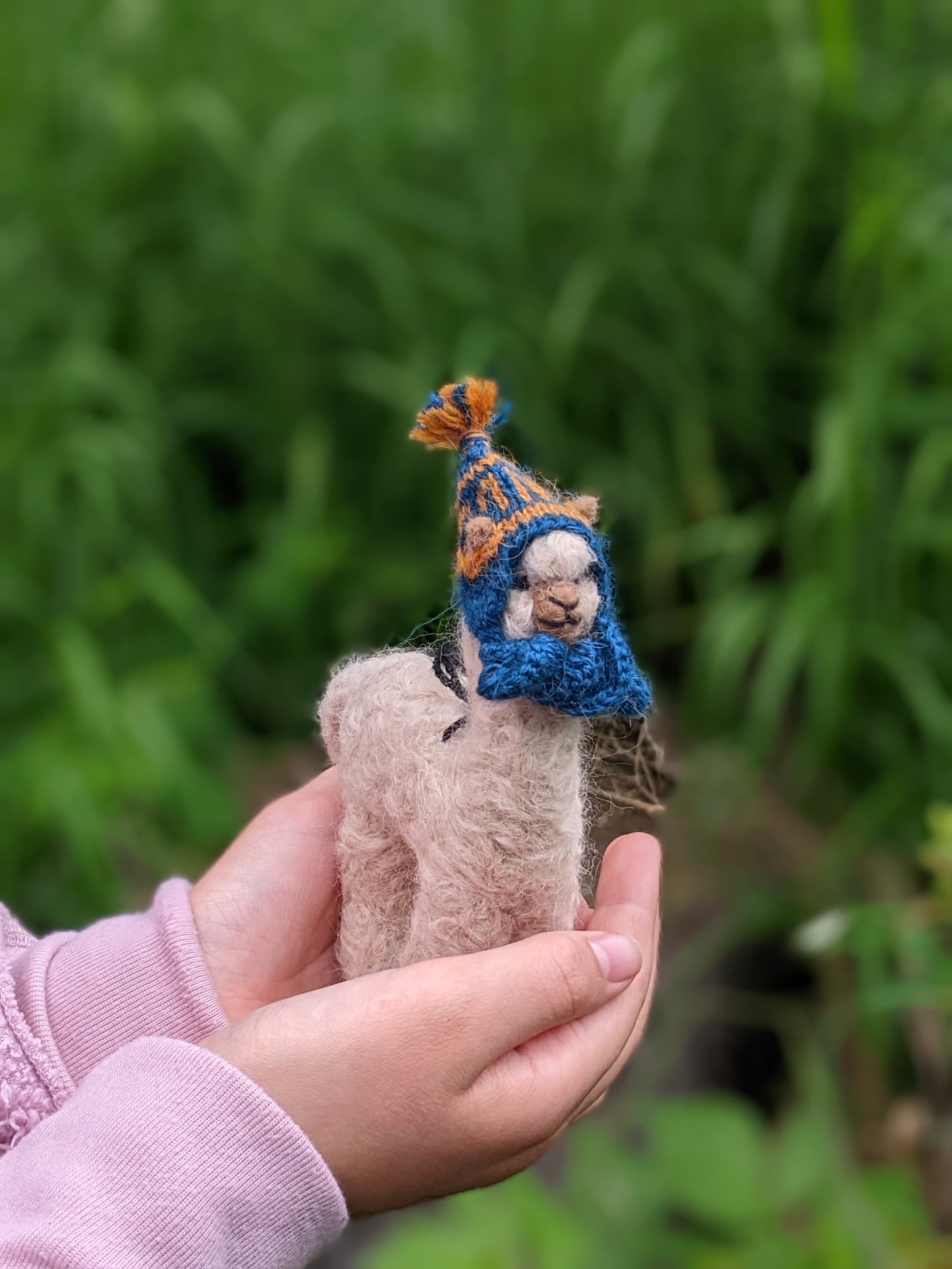 Felted Wool Alpaca Sculpture, Fair Trade Gift for Animal Lovers