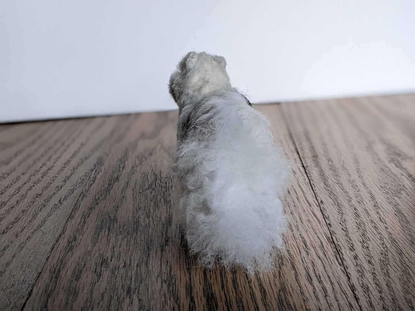 arctic fox needle felted alpaca wool