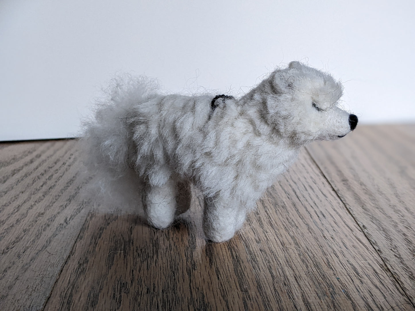 Needle Felted Arctic Fox Sculpture: Real Alpaca Fiber