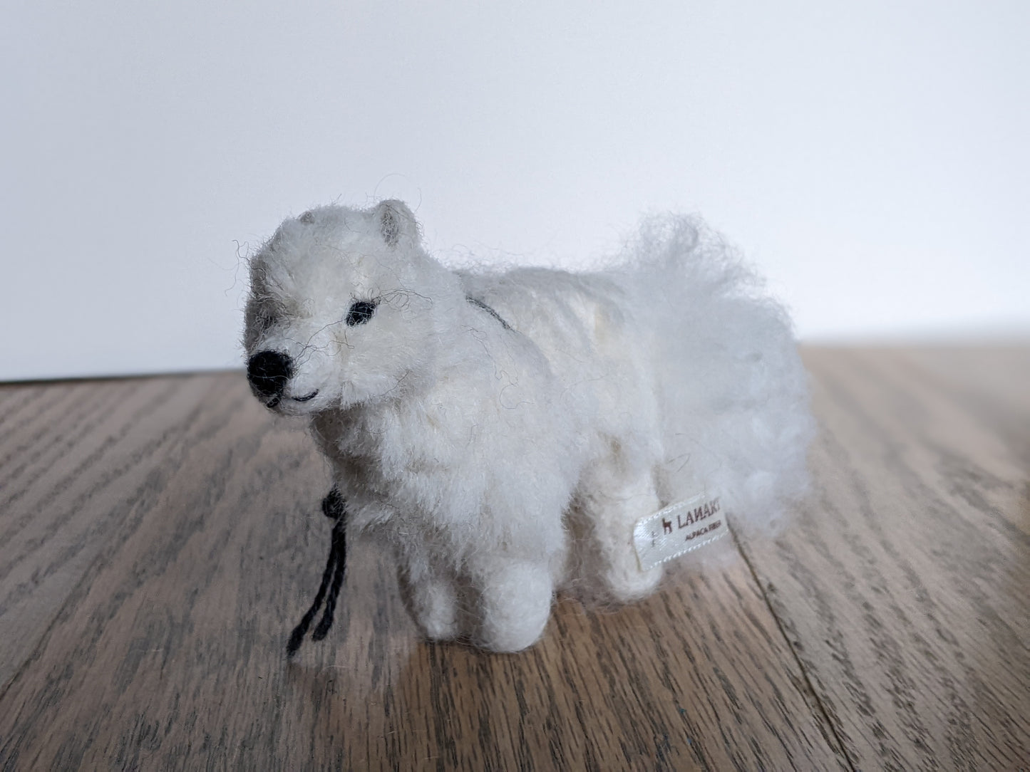 arctic fox needle felted alpaca wool