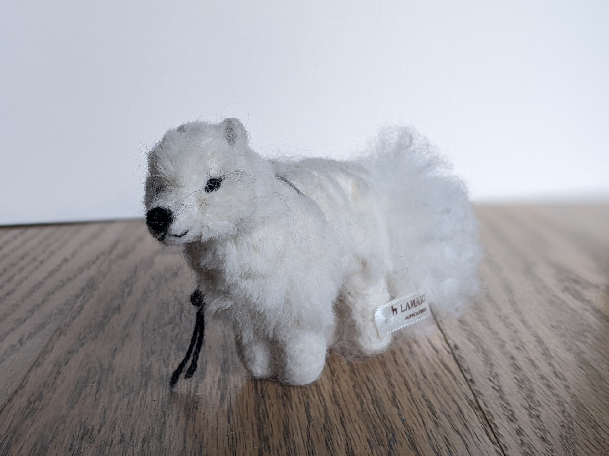 arctic fox needle felted alpaca wool