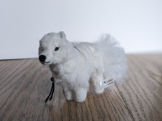 arctic fox needle felted alpaca wool