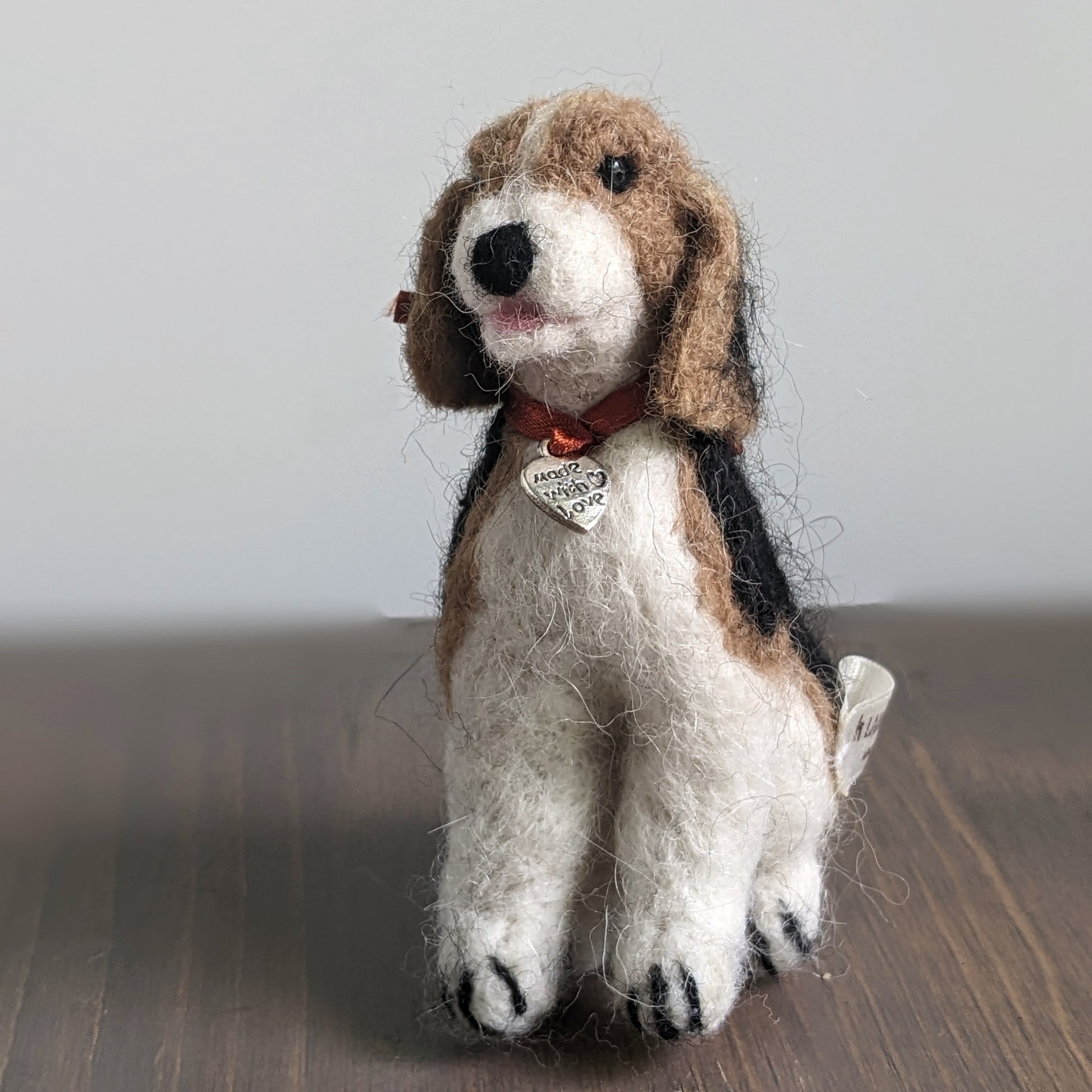 needle felted wool beagle dog