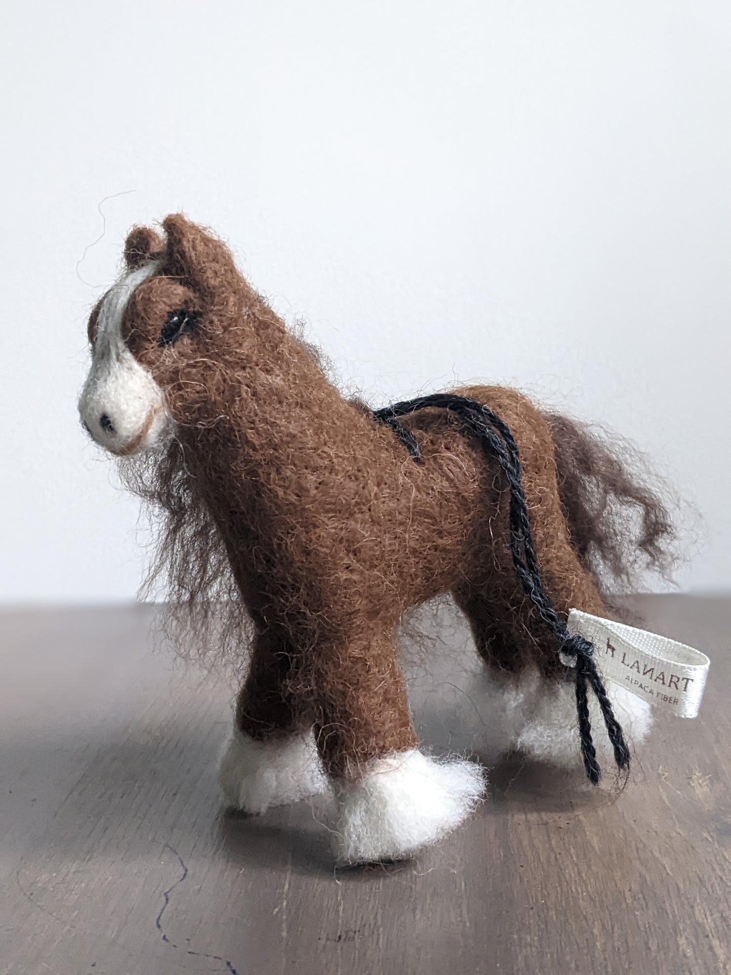 clydesdale horse needle felted sculpture made from alpaca wool