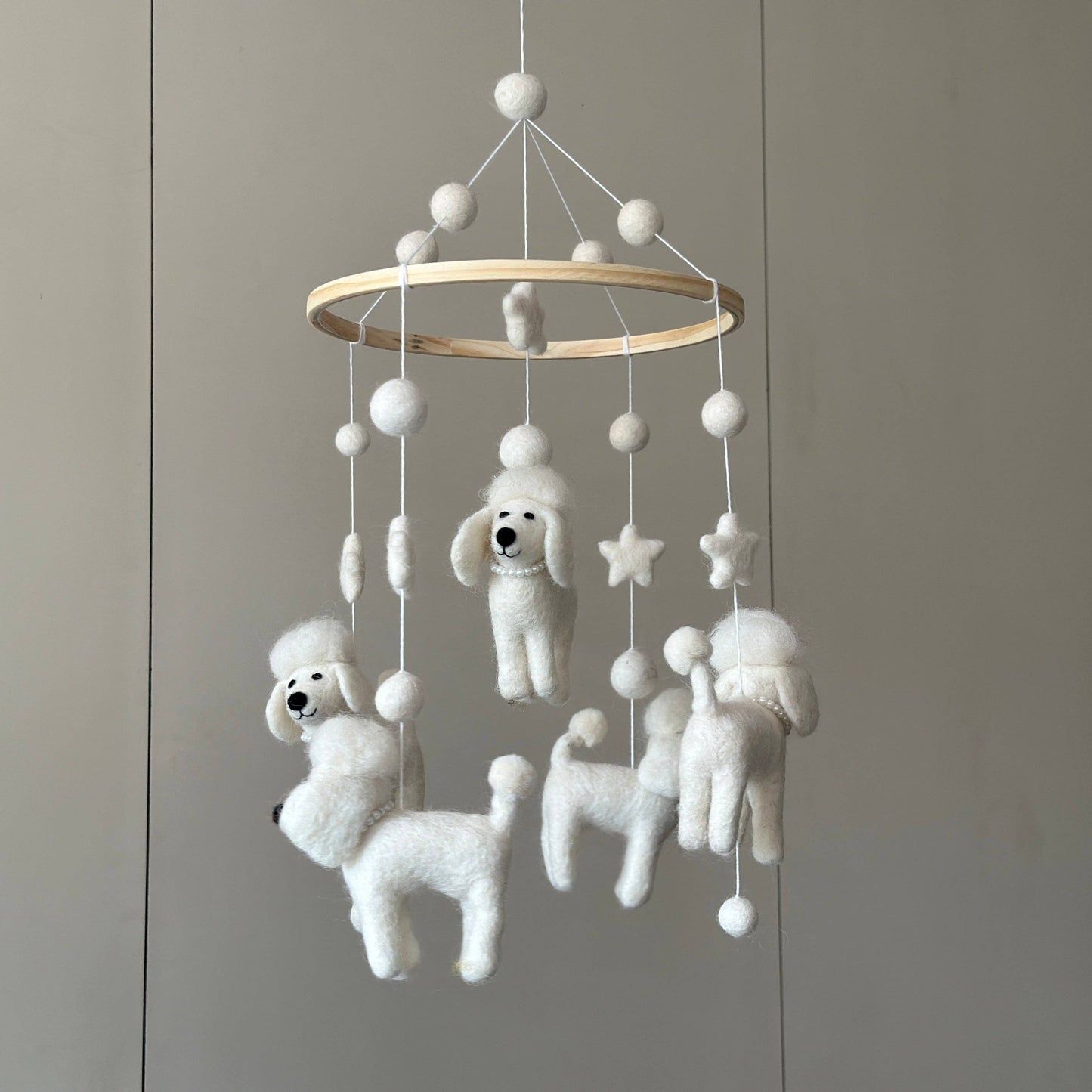 Felt Poodles Baby Mobile