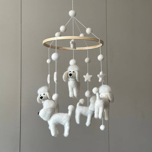 Felt Poodles Baby Mobile