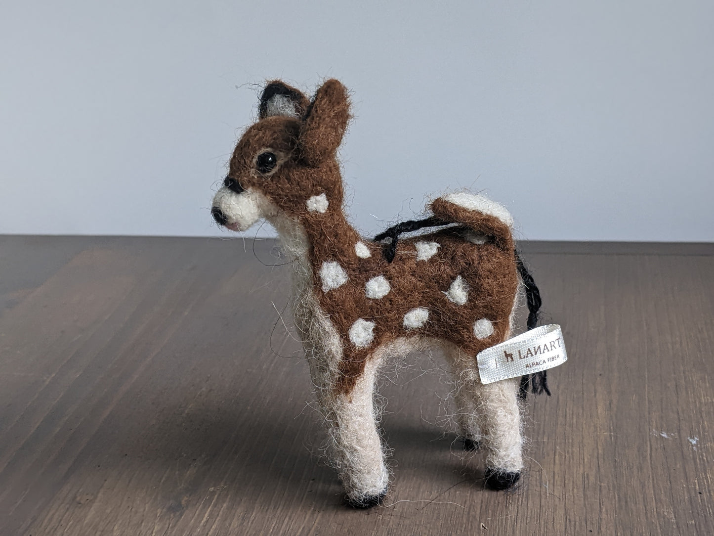 Needle Felted Little Fawn Deer: Wildlife Felted Alpaca Sculpture
