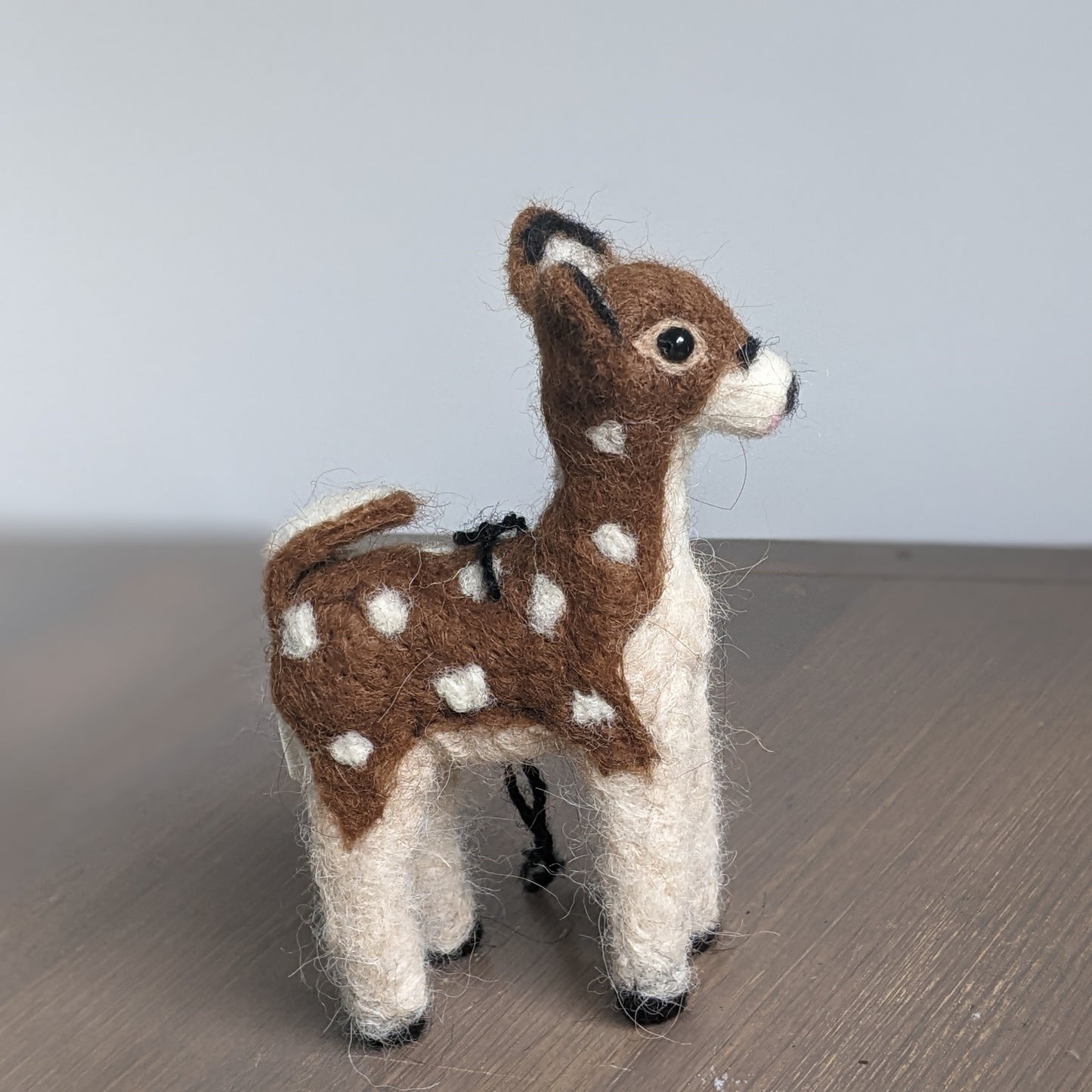 Needle Felted Little Fawn Deer: Wildlife Felted Alpaca Sculpture