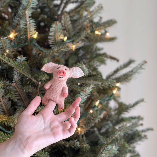 felted wool pig finger puppet jasper and ruby