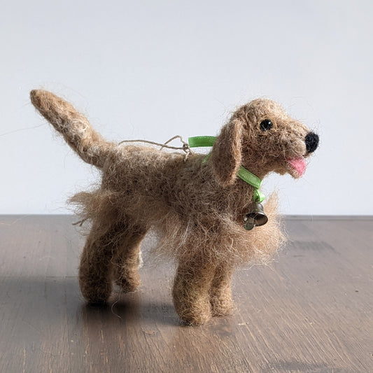 golden retriever from needle felted wool