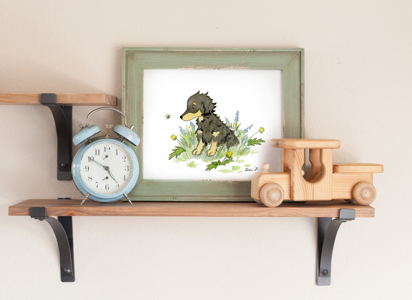 Long Haired Dachshund Watercolor Art Print