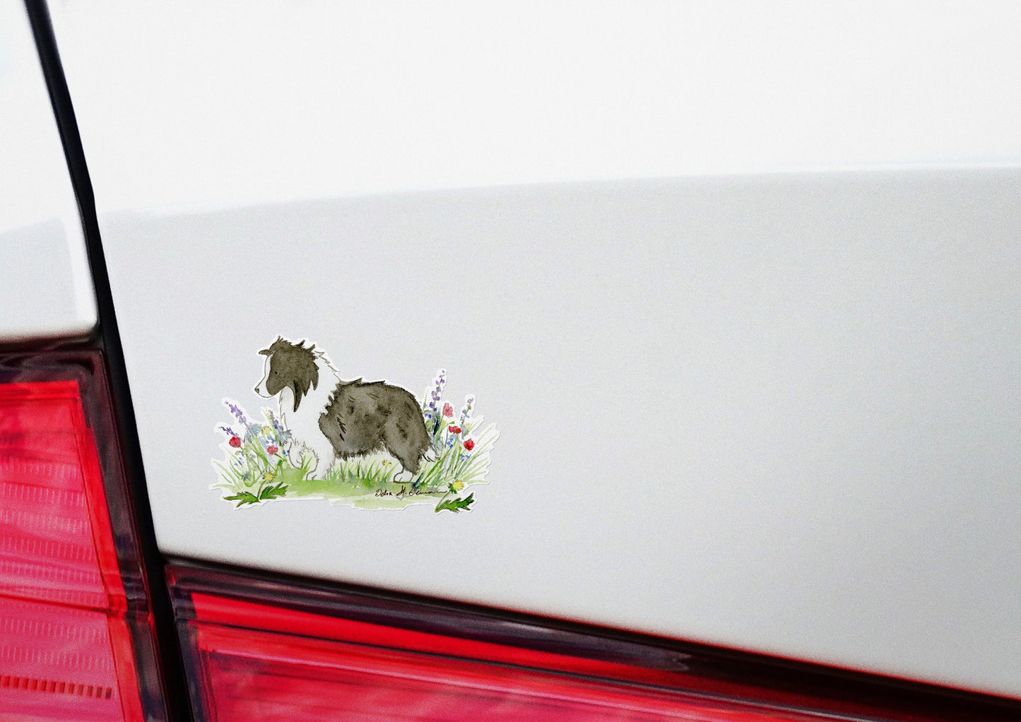 Shetland Sheepdog Sticker, Bi Black Sheltie Decal