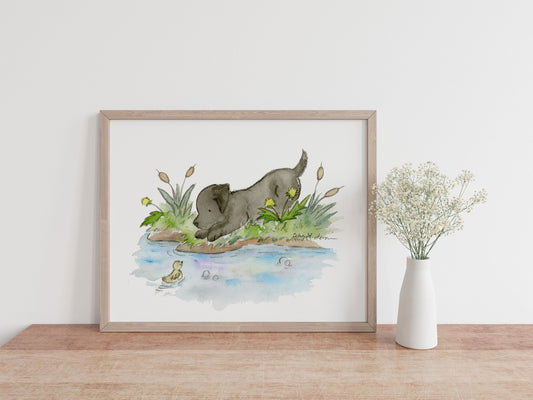 Black Lab Puppy Art Print
