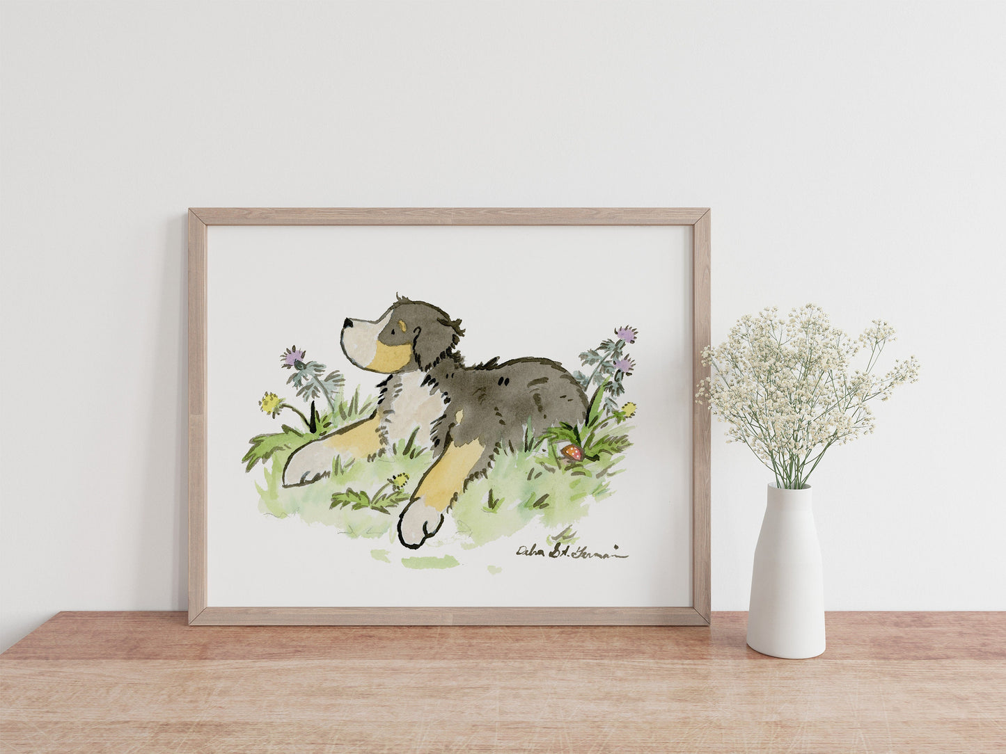 Bernese Mountain Dog Print, Watercolor Bernese Art, Gift for Bernese Lovers, Dog Art