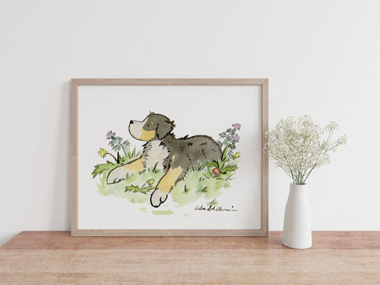 Bernese Mountain Dog Print, Watercolor Bernese Art, Gift for Bernese Lovers, Dog Art