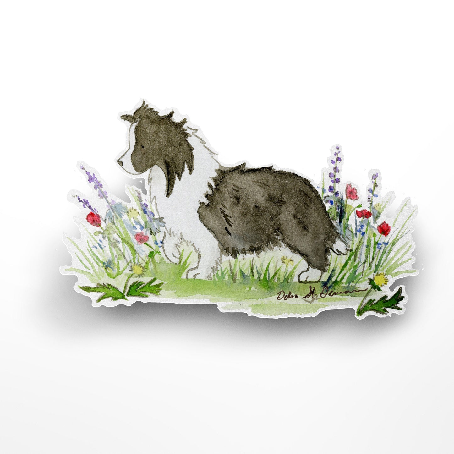 Shetland Sheepdog Sticker, Bi Black Sheltie Decal