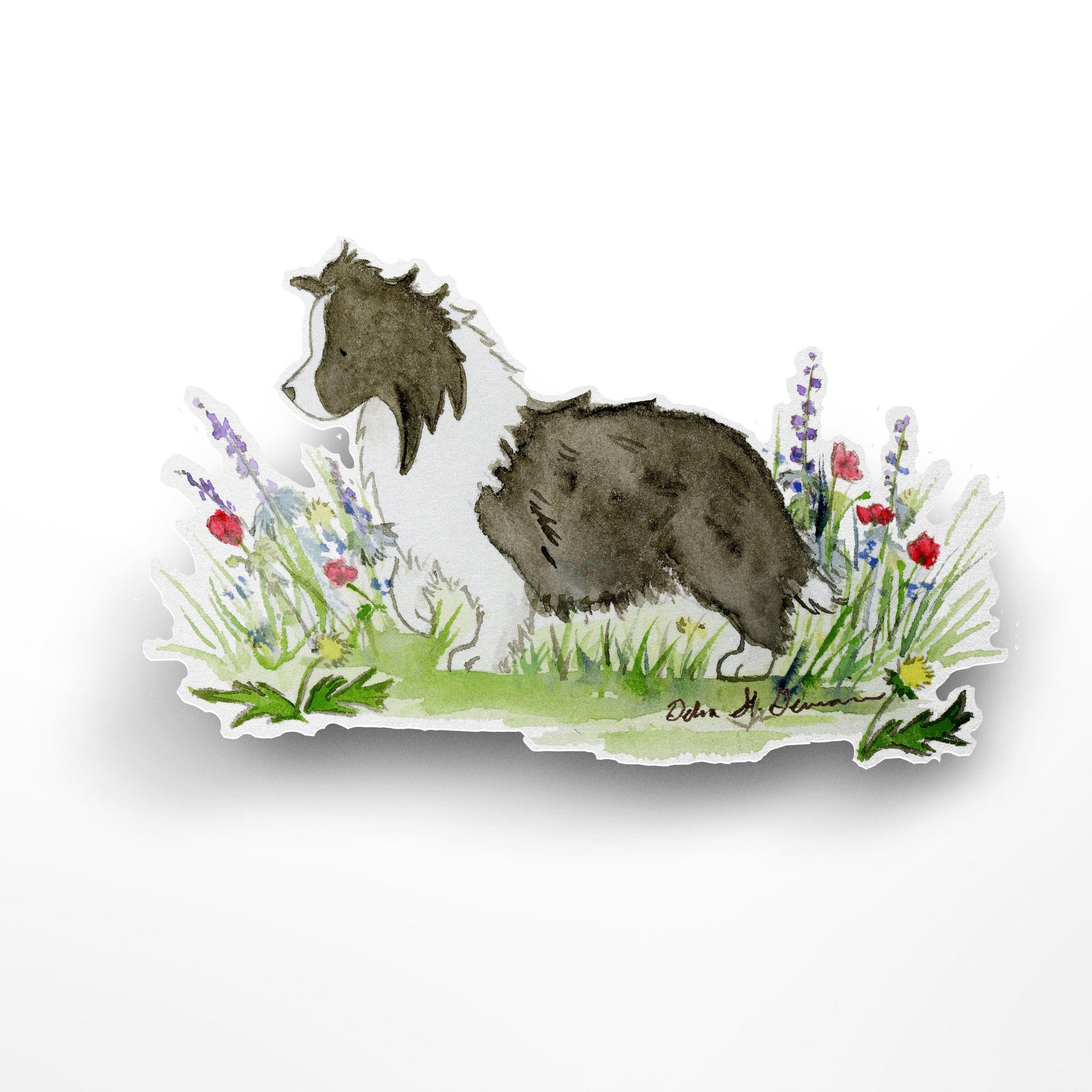 Shetland Sheepdog Sticker, Bi Black Sheltie Decal