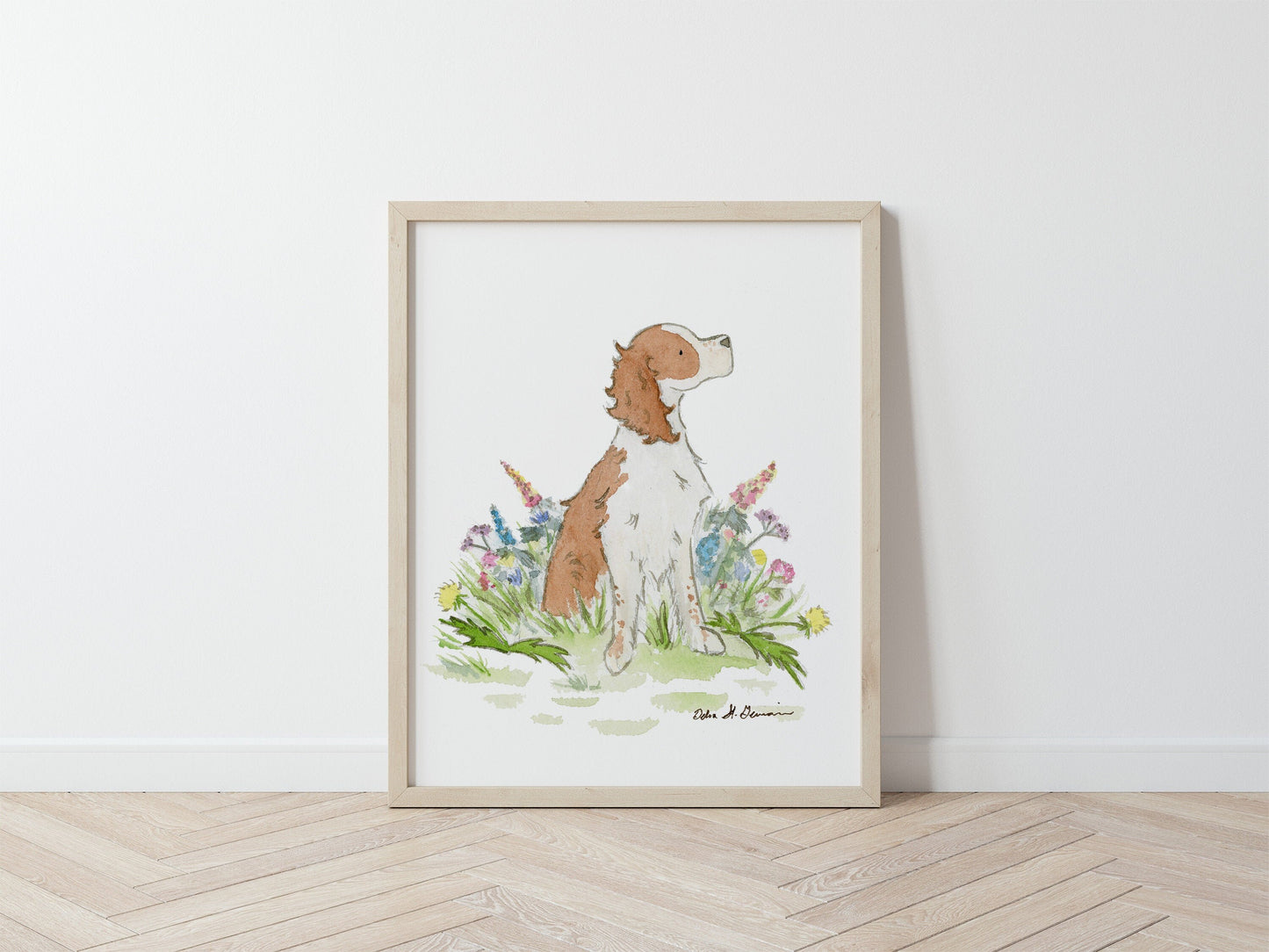 Springer Spaniel Art, Watercolor Print