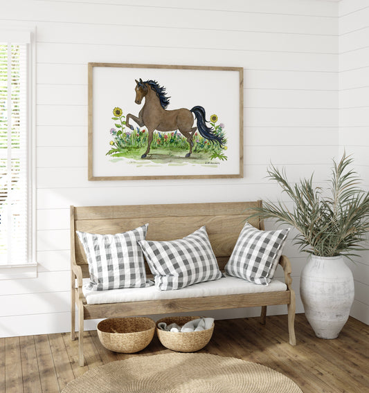 Morgan Horse Watercolor Art Print