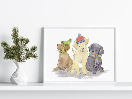 Labrador Retriever Holiday Art Print