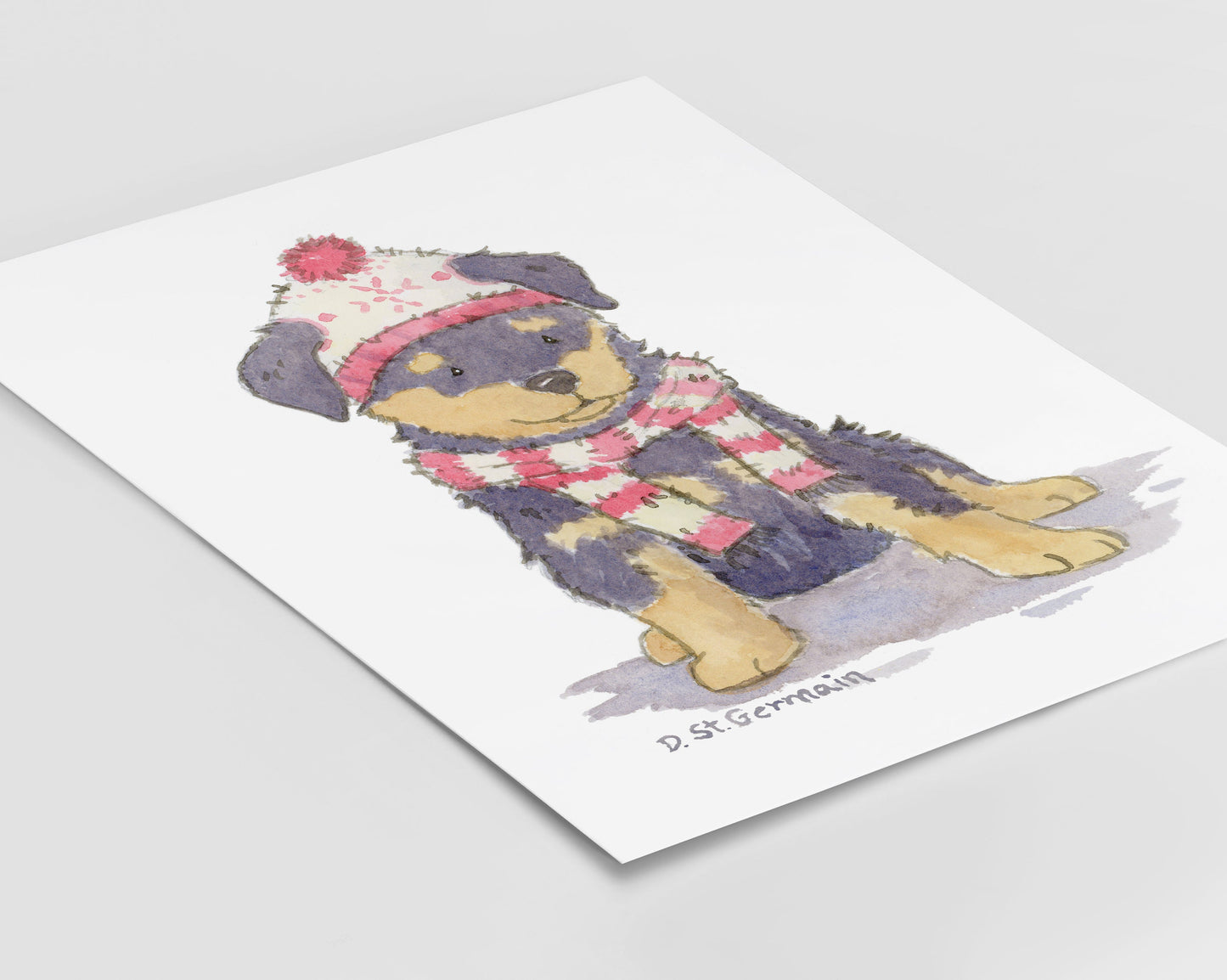 Rottweiler Holiday Art Print