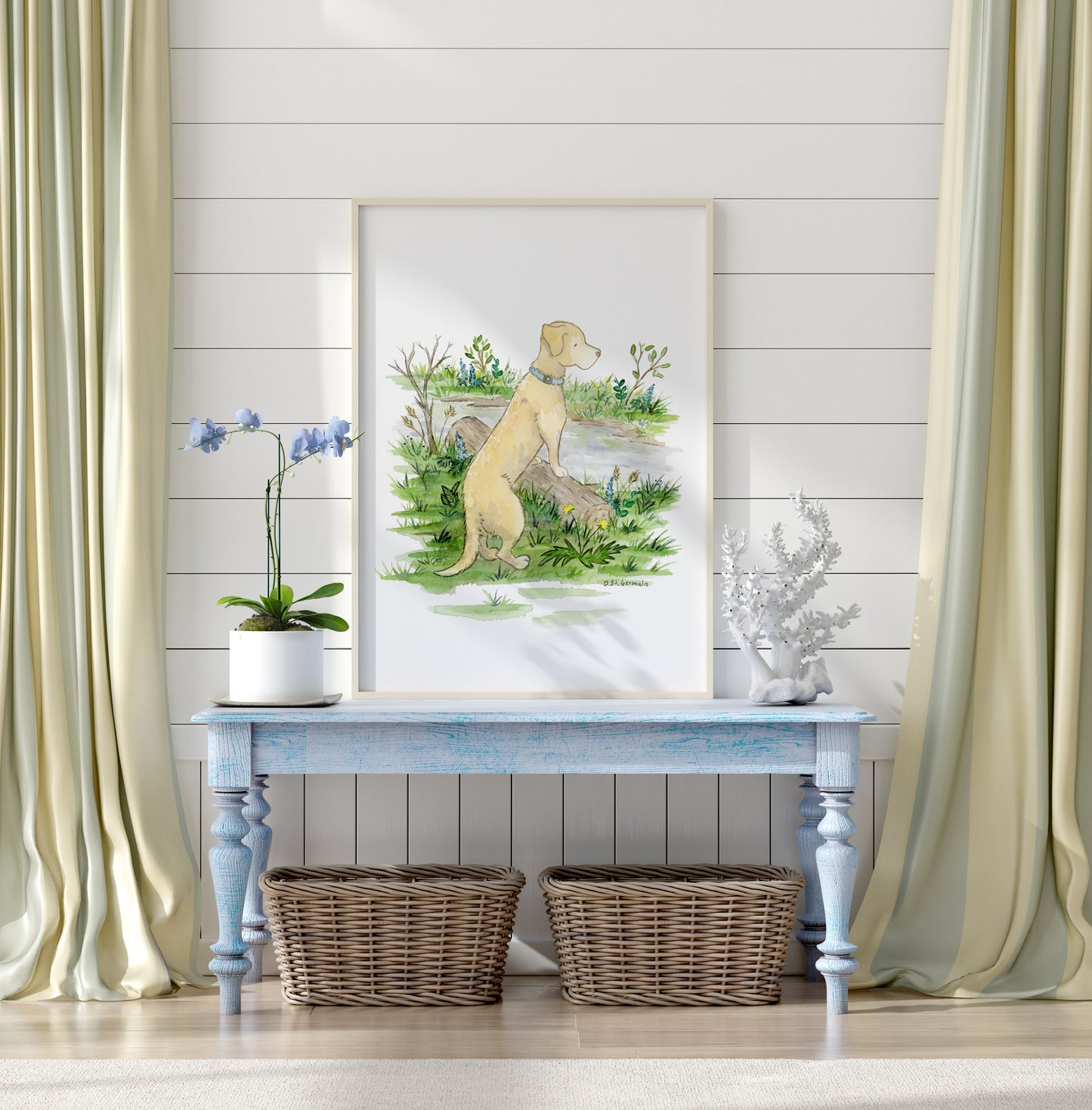 Yellow Lab Print, Yellow Labrador Retriever Artwork
