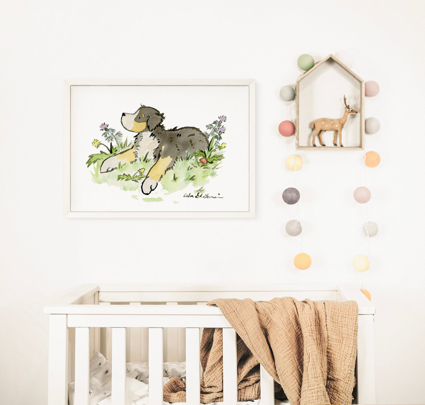 Bernese Mountain Dog Print, Watercolor Bernese Art, Gift for Bernese Lovers, Dog Art