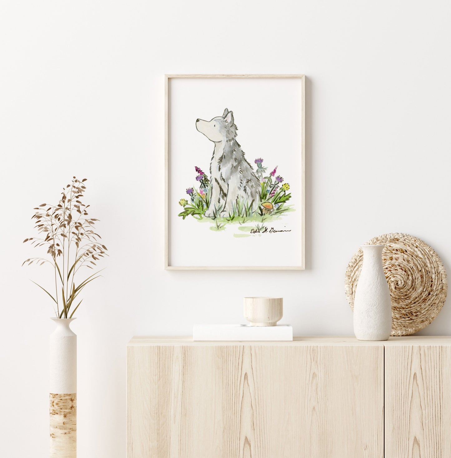 Siberian Husky Art, Watercolor Print, Gift for Husky Lovers