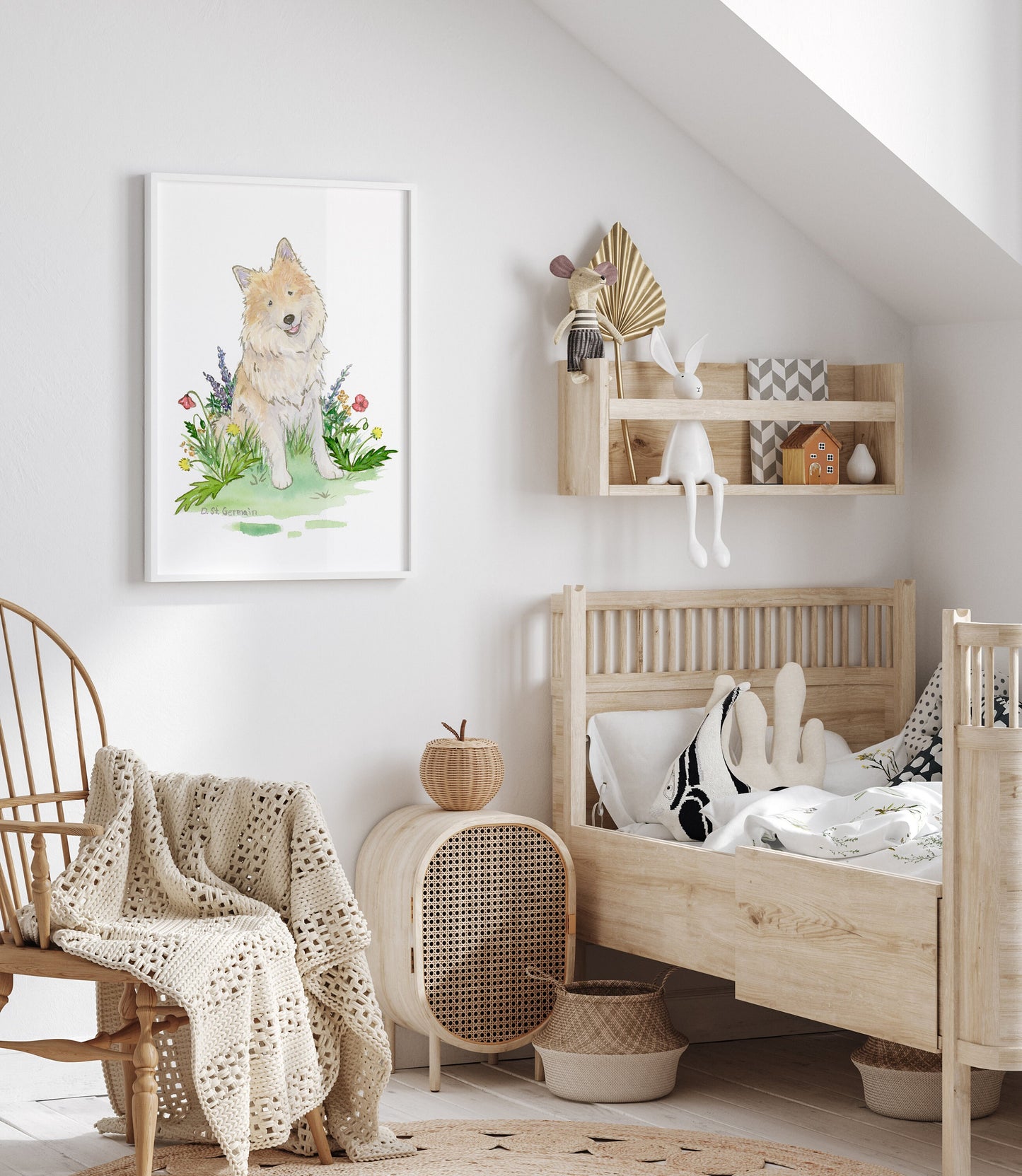 Icelandic Sheepdog Watercolor Art Print, Gift for Dog Lovers