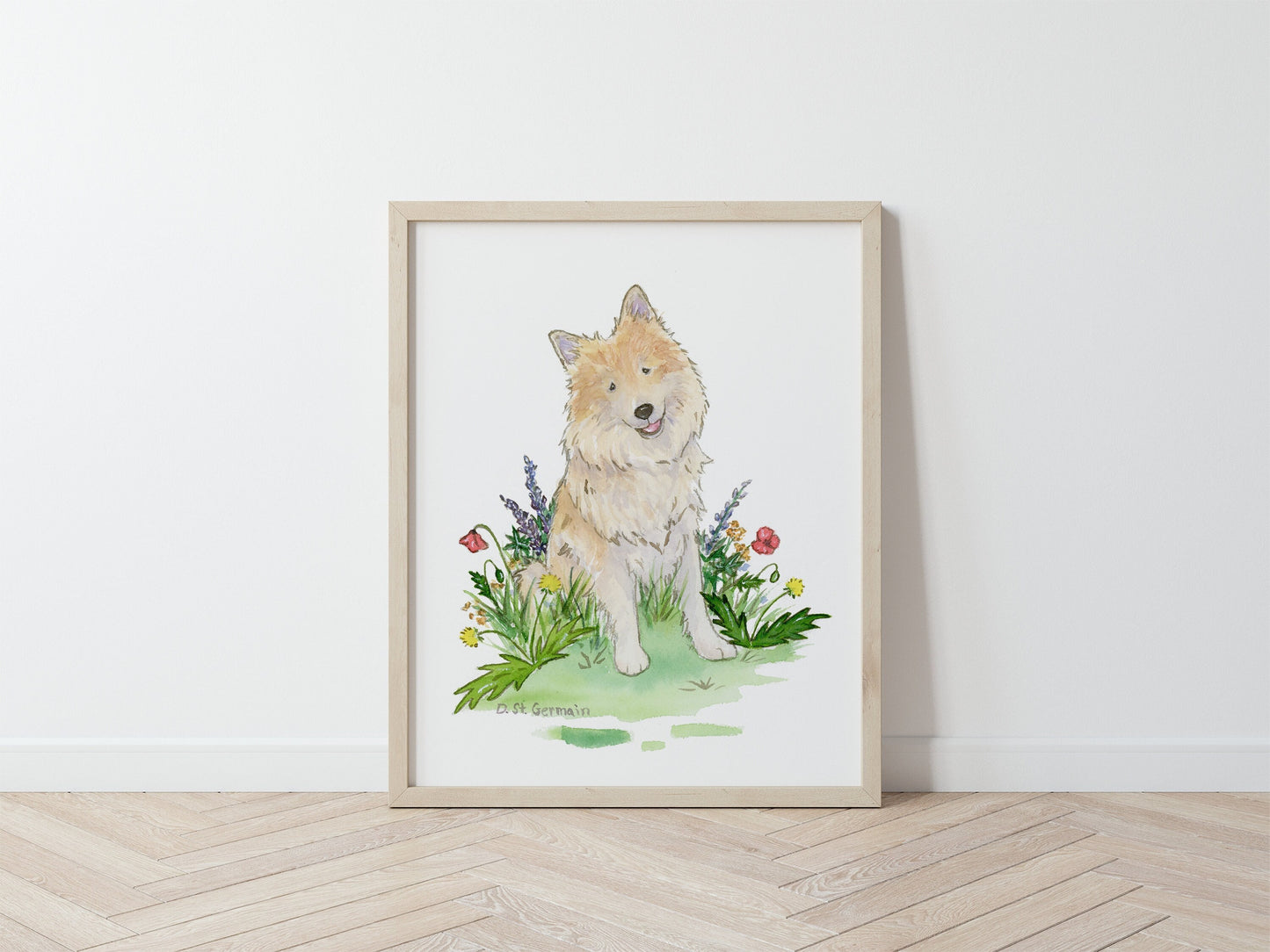 Icelandic Sheepdog Watercolor Art Print, Gift for Dog Lovers