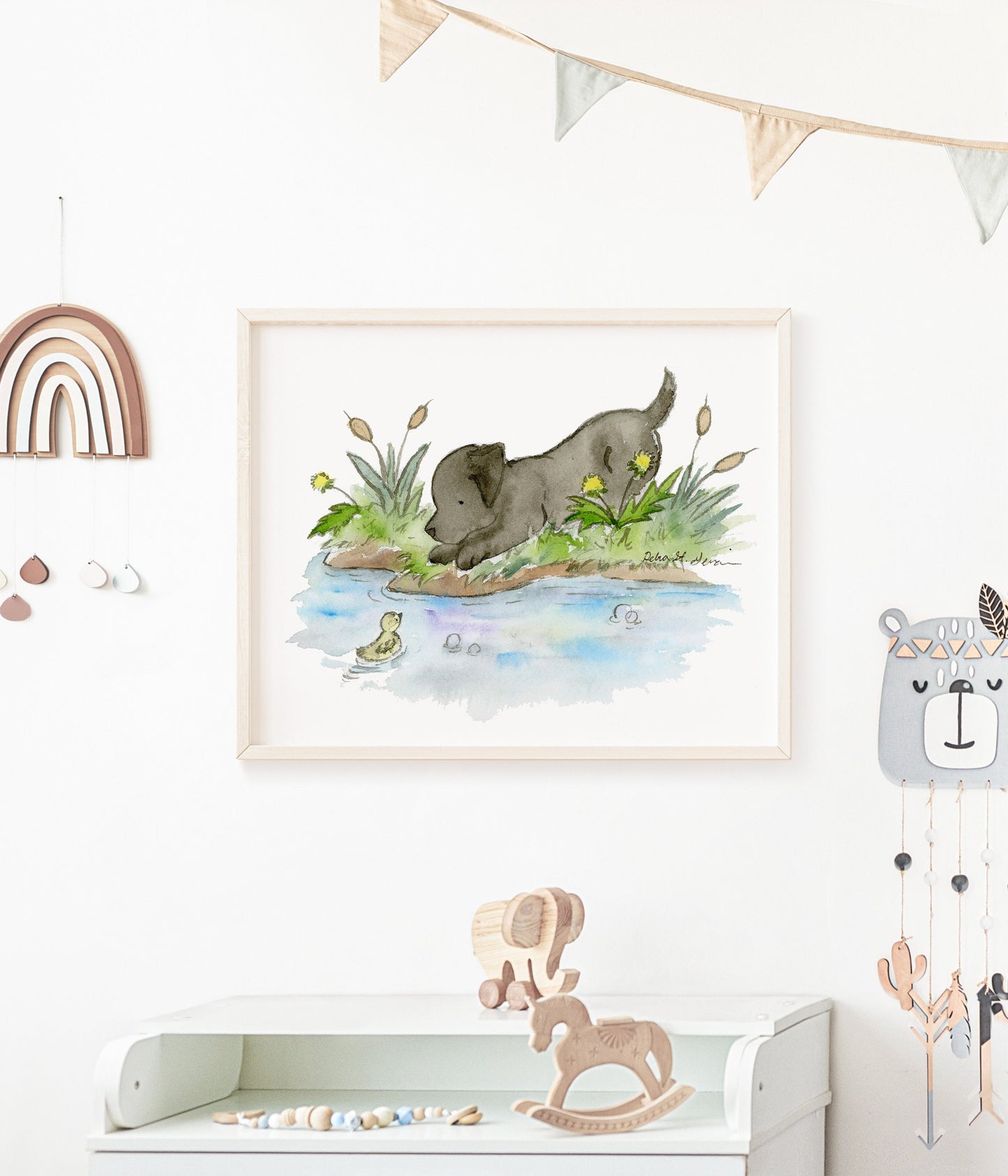 Black Lab Puppy Art Print