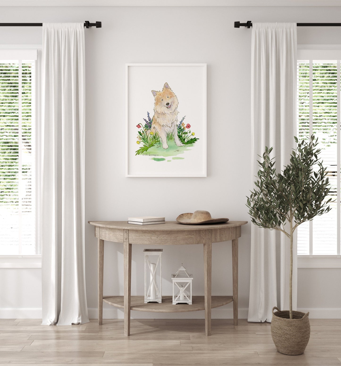 Icelandic Sheepdog Watercolor Art Print, Gift for Dog Lovers