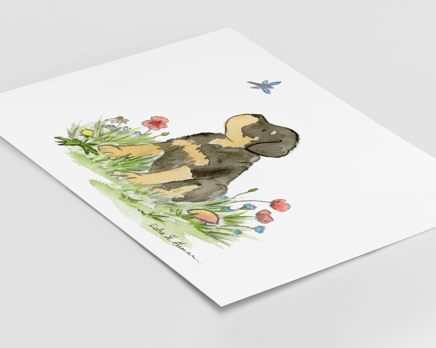Rottweiler Art Print, Watercolor Puppy Art, Dog Lover Gift