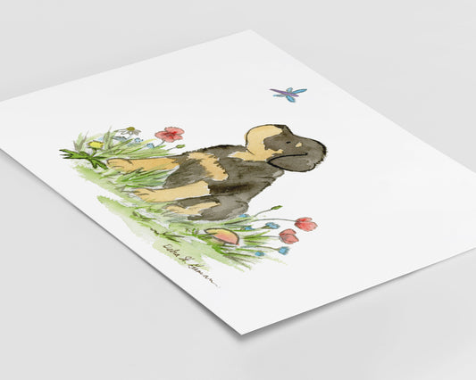 Rottweiler Art Print, Watercolor Puppy Art, Dog Lover Gift
