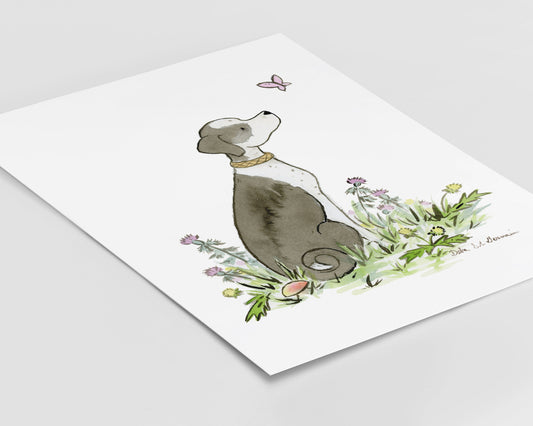 Watercolor Dog Art Print, Greyhound Art