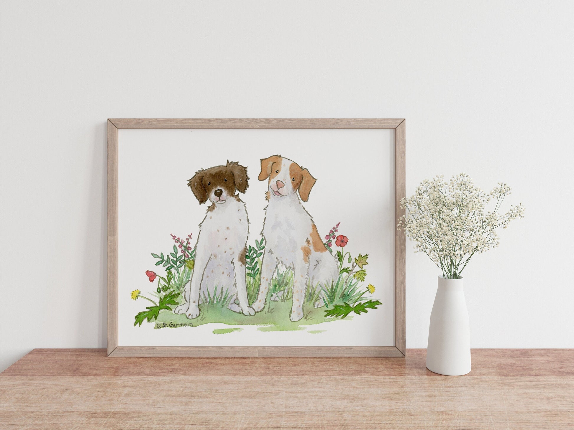 Brittany Spaniel Watercolor Art Print