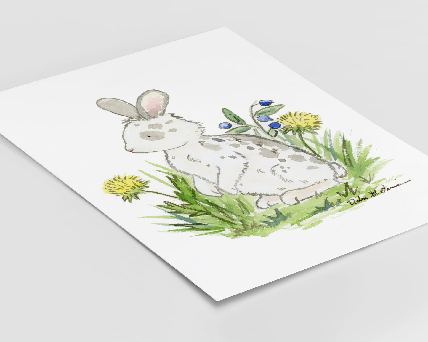 Woodland Spotted Bunny Nursery Art Print