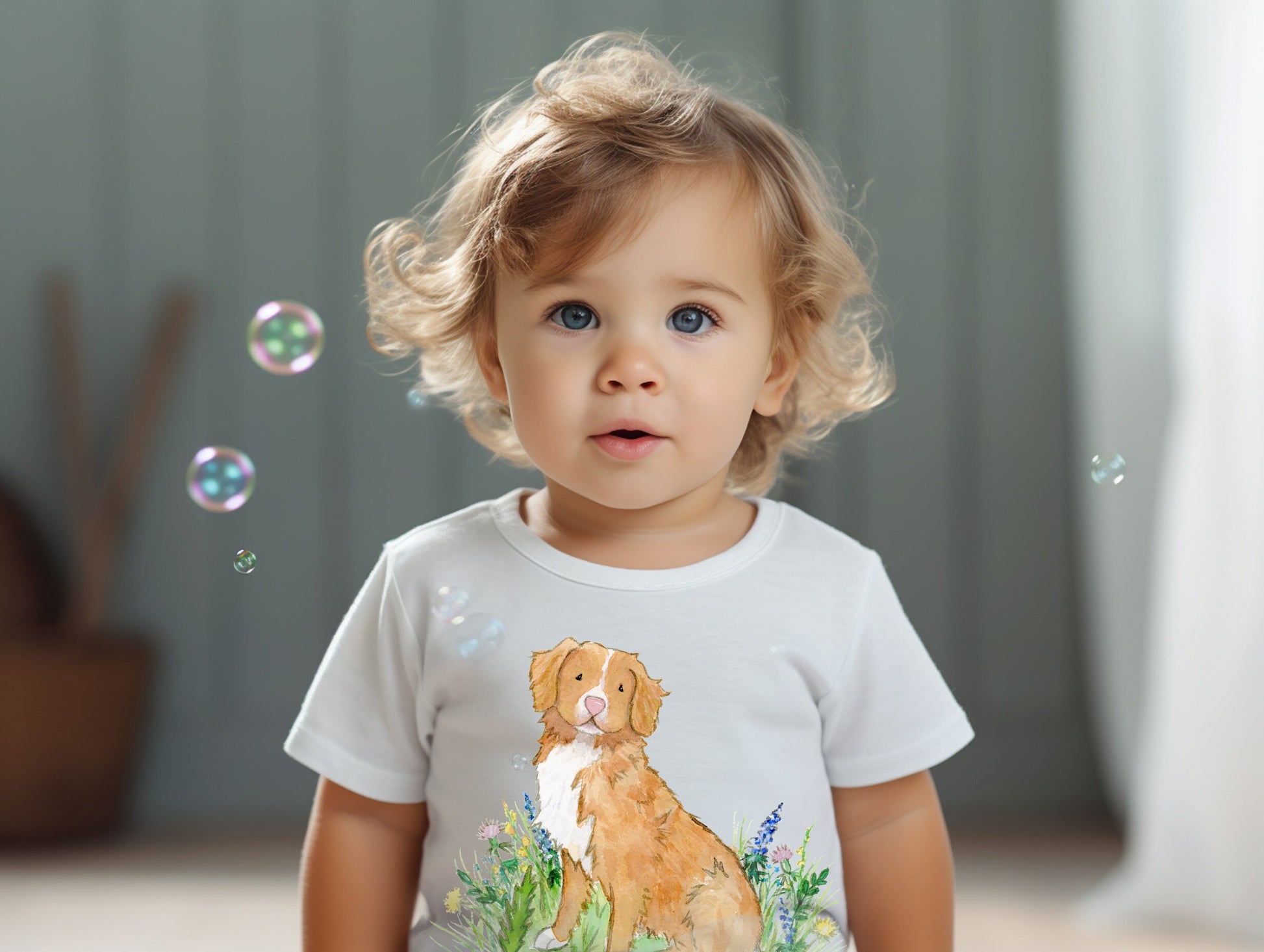 Nova Scotia Duck Tolling Retriever Toddler Tee, Kids Toller Tee, Gift for Toller Lover, Watercolor Dog Tee, Cute Toller Tee, Dog Lover Gift