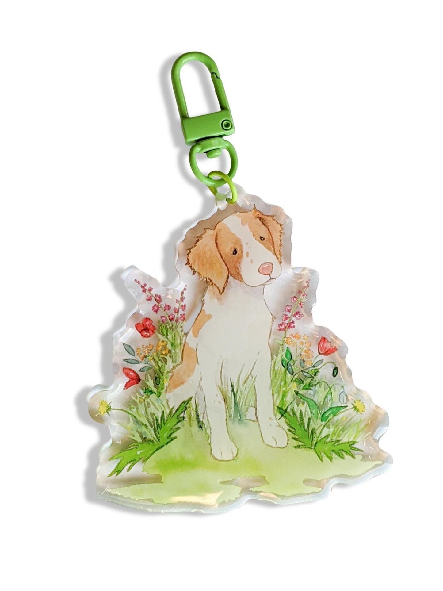brittany spaniel acrylic keychain