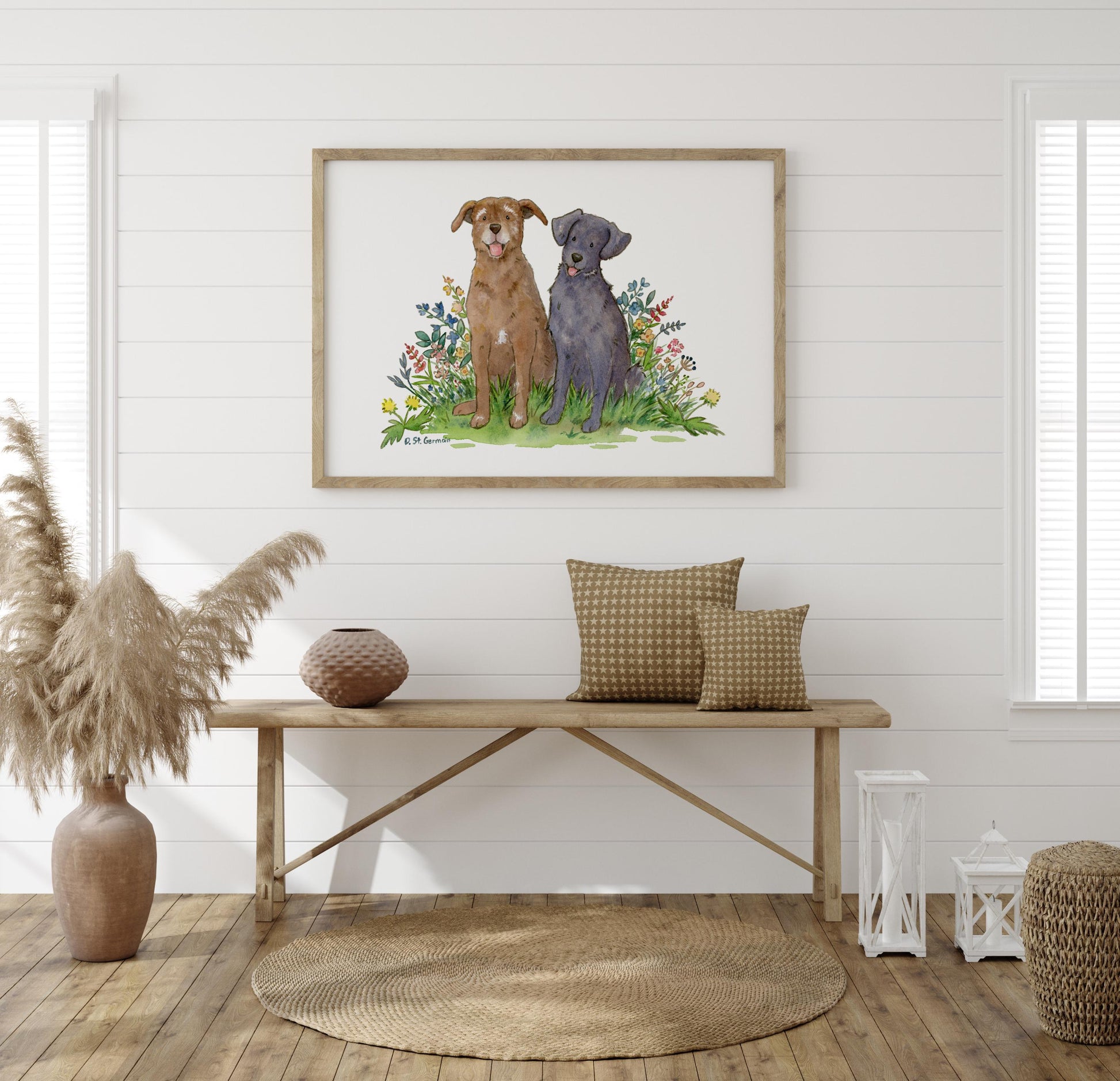 Labrador Retriever Print, Chocolate Lab Art, Black Lab Art, Watercolor Dog Art, Lab Lover Gift, Labrador Gift, Puppy Nursery Art