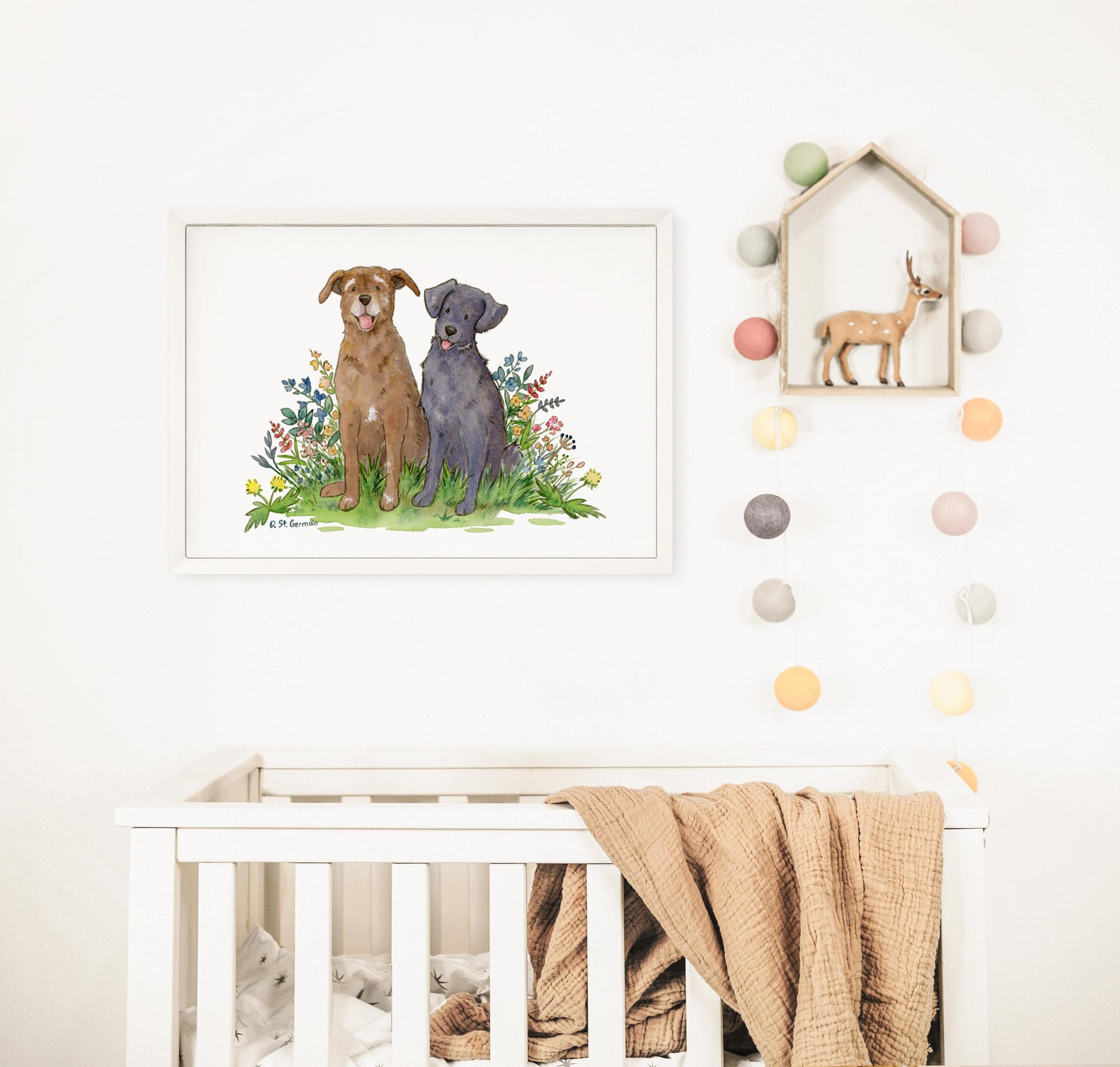 Labrador Retriever Print, Chocolate Lab Art, Black Lab Art, Watercolor Dog Art, Lab Lover Gift, Labrador Gift, Puppy Nursery Art