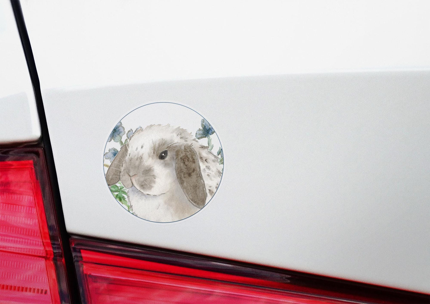 Cute Holland Lop Sticker, Gray and White Holland Lop, Bunny Sticker, Rabbit Owner Gift, Bunny Lover, Watercolor Lop Bunny